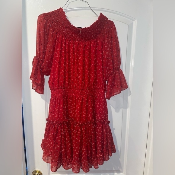 MISA Los Angeles Darla Floral Off Shoulder Dress ❤️ - Picture 5 of 12